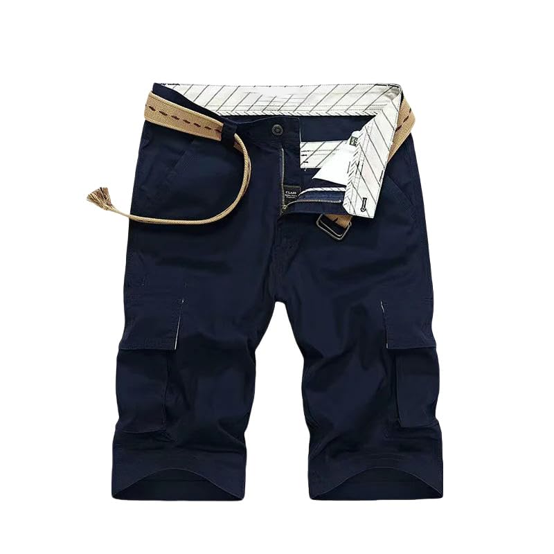 Short cargo droit d'été respirant en coton uni confortable