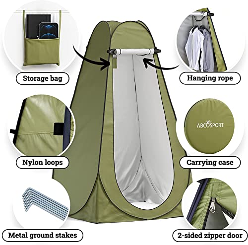 Image of Portable Pop Up Toilet Tent for Camping, Beach, Shower, Clothes Changing & Dressing Room - Travel Outdoor Hiking Privacy Tent (120x120x190cm)
