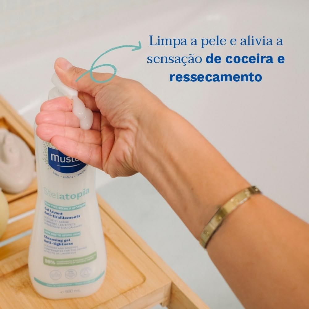 Mustela Stelatopia Gel Lavante 500 ml - Sabonete Líquido Sem Fragrância para Peles Secas e Extremamente Ressecadas - Lava Sem Ressecar a Pele - Seguro para Bebês, Crianças e Adultos - Stelatopia Mustela Stelatopia Gel Lavante 500 ml - Sabonete Líquido Sem Fragrância para Peles Secas e Extremamente Ressecadas - Lava Sem Ressecar a Pele - Seguro para Bebês, Crianças e Adultos - Stelatopia