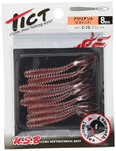 ティクト ワーム ブリリアント 2.5インチ アミレッド C-15