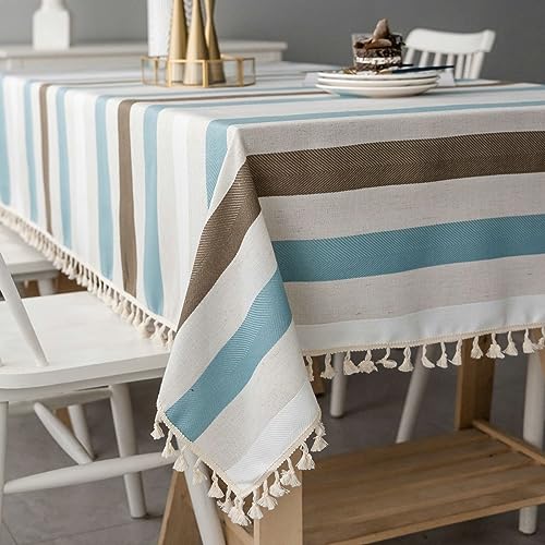 Nappe de Table Carrée Tricolore pour Décoration de Table Basse et Repas - 4