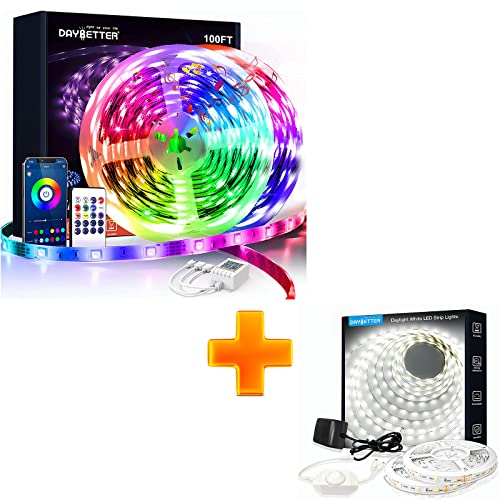 Tira LED multicolor RGB 100 pies con sincronización musical miniatura 1