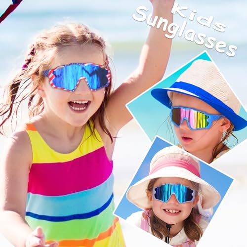 Image of Kids Sunglasses,Youth Baseball Glasses for Boys Girls Age 6-14,Sports UV Protection Goggles