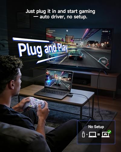Image of EasySMX X05Pro Wireless PC Controller - Soft-Click Low-Noise Buttons, Dual-Stage Impulse Triggers, Hall Joysticks with 1000Hz Polling, 2 Programmable Buttons, 1000mAh Battery, Multi-Platform Controller for PC /Switch /Android /iOS