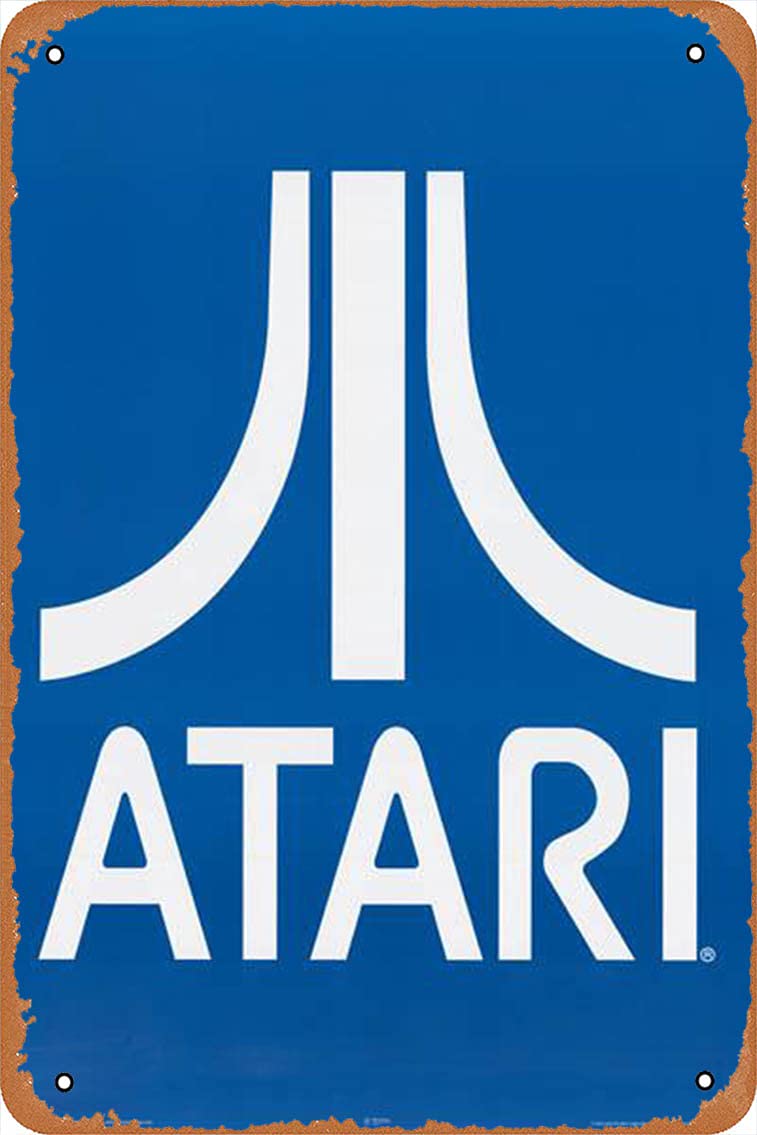 Video Game Metal Posters Atari Video Game Logo Tin Metal Sign 8" X 12"