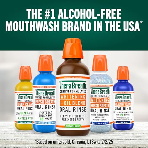 TheraBreath Whitening + Oil Blend Oral Rinse, Smooth Mint, 16 fl oz - image 9