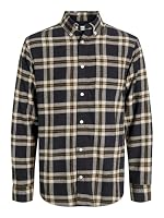 JACK & JONES Jjeclassic Flannel Check Shirt LS Sn, Black, M