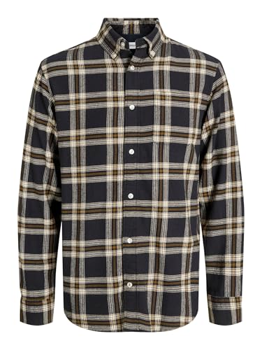 JACK & JONES Jjeclassic Flannel Check Shirt LS Sn, Black, M