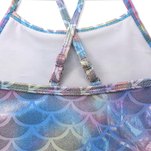 Girls Swimsuits Glittering Mermaid Scales for Kids One Piece Beach Clothes 2-8Years4