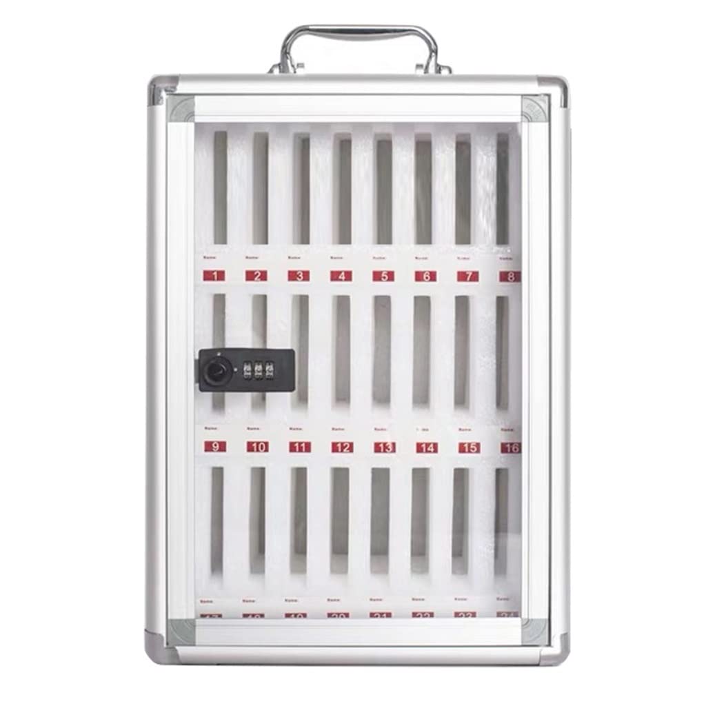 Scatola Porta cellulari in Lega di Alluminio, armadietto per cellulari da 12 a 60 Scomparti con Serratura a Chiave - Perfetto per Studenti, dipendenti, uffici e scuole (24)