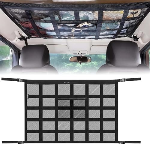 WDMNAO Redes de Almacenaje para Techo de Coche para Infiniti FX 2004-2013, Organizador de Red de Almacenamiento de Techo para Automóvil, Bolsillo de Red de Carga de Coche