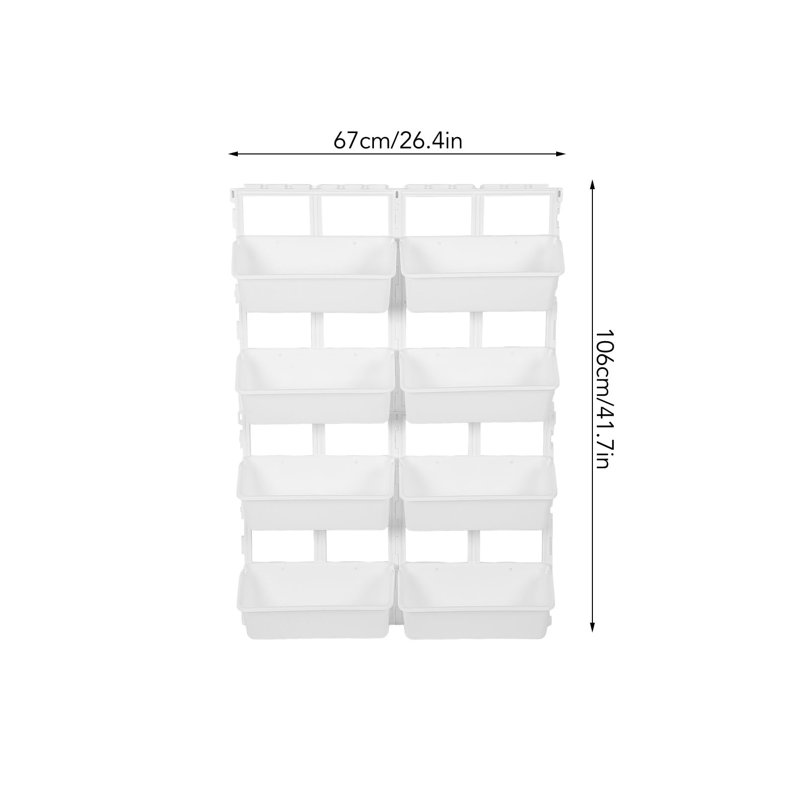 Yosoo Health Gear Pionowa Donica ścienna PP ABS Wisząca Donica ścienna 106 X 67 Cm Konstrukcja z możliwością Podłączenia Łatwa Instalacja na Balkonie Patio Płot Ganek Ogrodnictwo w Pomieszczeniach i