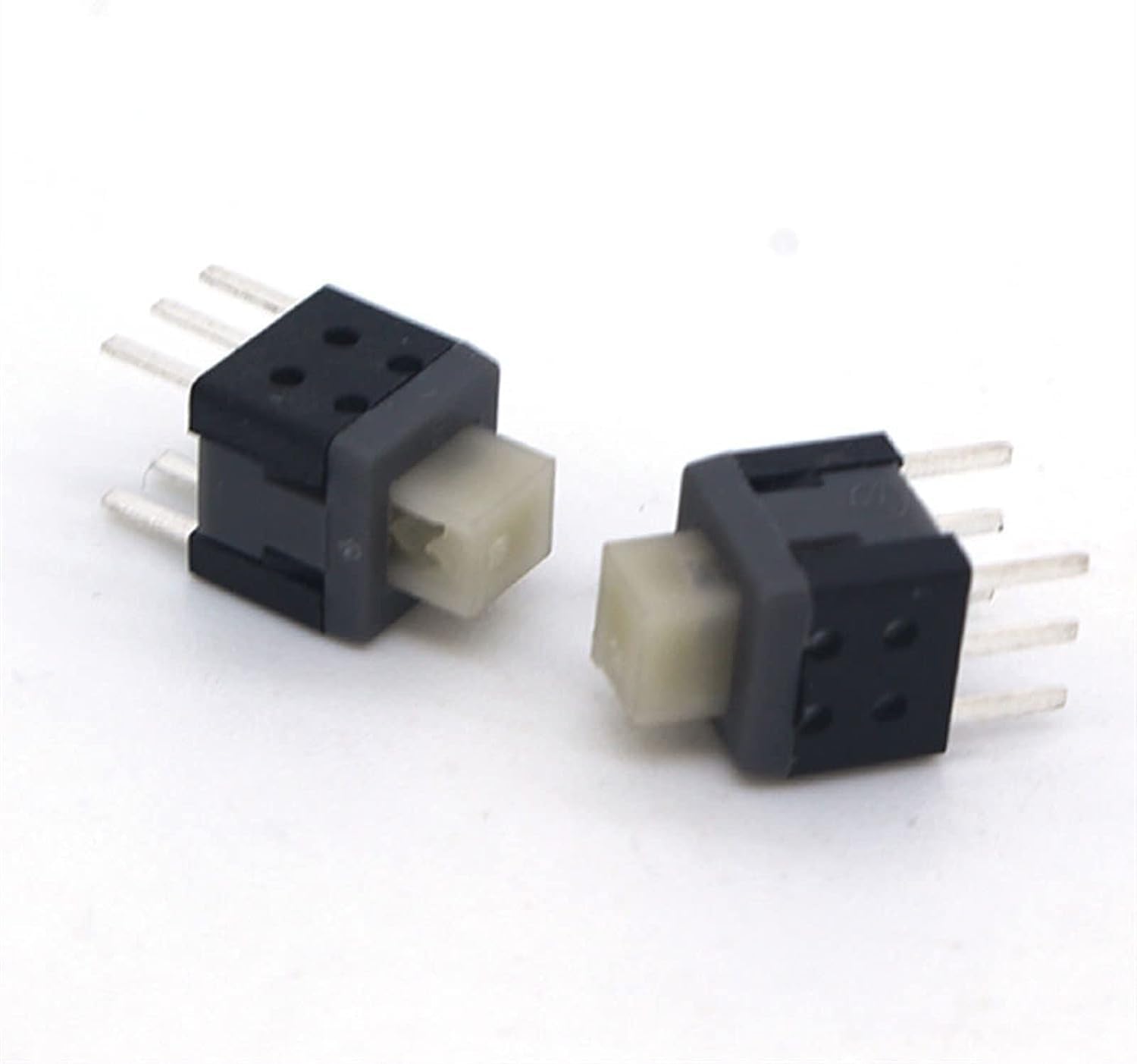 Botón de encendido y apagado, microinterruptor 10 piezas Pequeño micro interruptor de bloqueo automático 5,8 * 5,8 mm con 6 pies con bloqueo Interruptor táctil Interruptor de botón Cabeza plana Microi