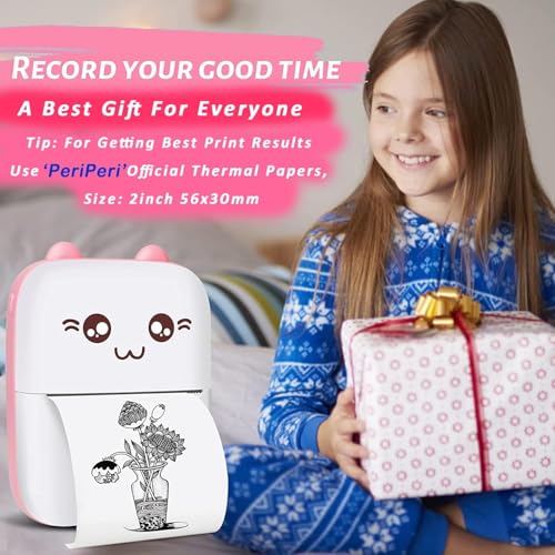 Image of TMY Mini Portable Thermal Printer Bluetooth Pocket Printer for Kids & Adults 57mm Inkless Photo & with 1 Roll+1 Extra Roll Prints B&W Notes& Stickers with 1 Year Warranty (TMYPP43)