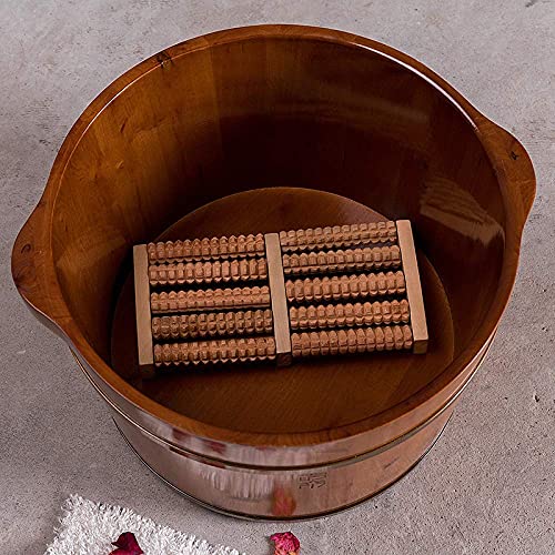 Cubo de Masaje para Pies de Madera Natural miniatura 4
