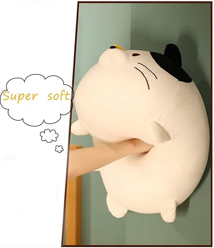 Miniatura 7 de Almohada kawaii súper suave y gorda de gatito, lindo cojín de peluche de gato, regalos para cumpleaños y Navidad (blanco, 23.6 pulgadas)