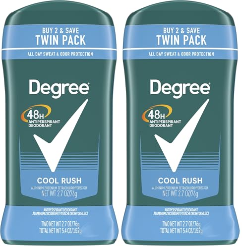 Image of Degree Men Original Antiperspirant Deodorant 48-Hour Odor Protection Cool Rush Mens Deodorant Stick 2.7 oz, 2 Count (Pack of 2)