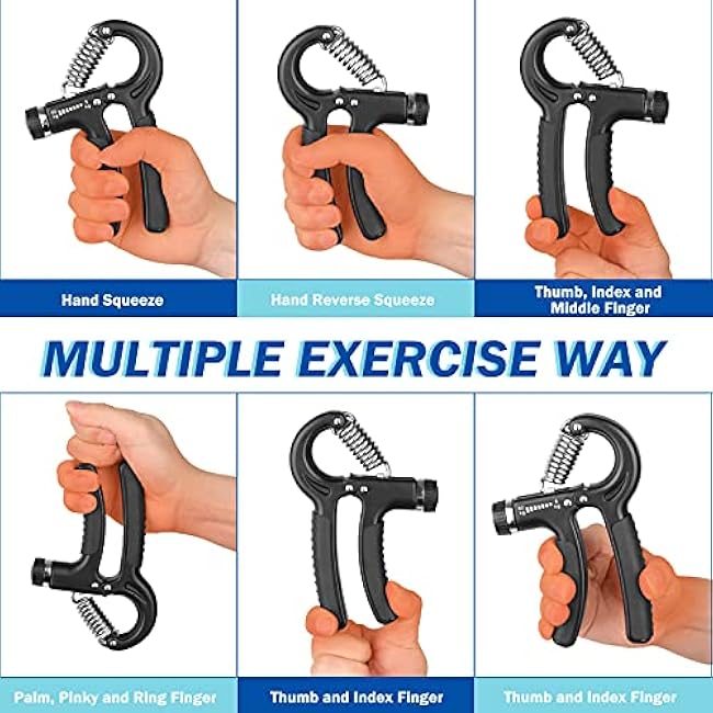 AIXPI Grip Strength Trainer, Hand Grip Exerciser Strengthener with Adjustable Resistance 11-132 Lbs (5-60kg), Forearm Strengthener, Hand Exerciser for Muscle Building and Injury Recover