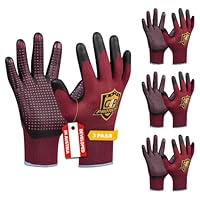 G4P Multi Flex Touch Lady - Arbeitshandschuhe Damen mit Touchscreen-Funktion, 3 Paar, Nitril-Beschichtung für präzise Montagearbeiten, Gr. S (Gr. 7), Farbe: Rot/Schwarz