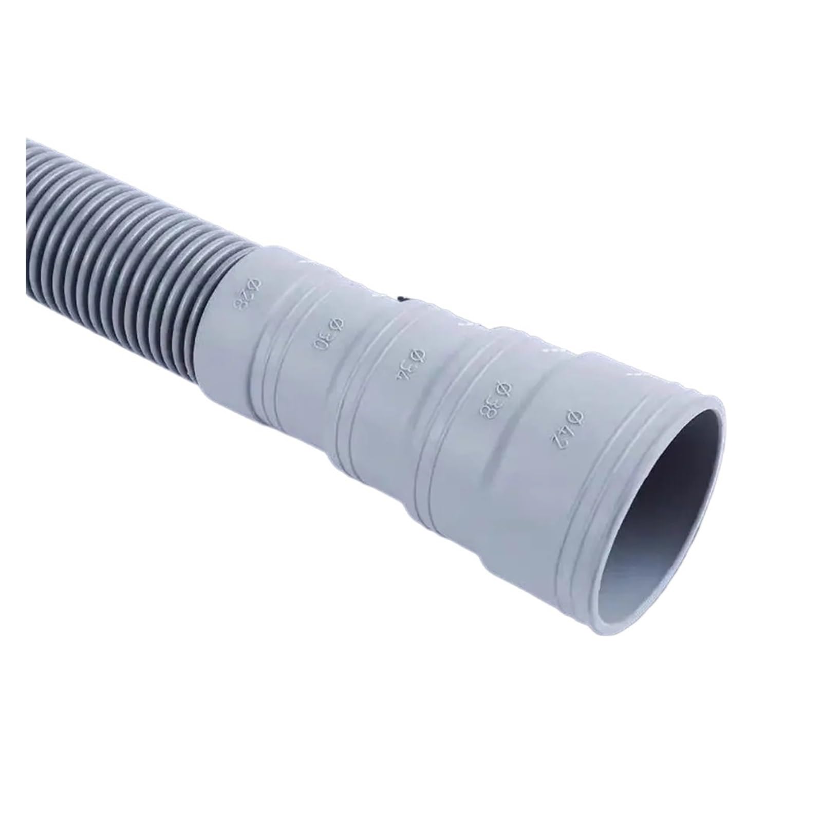 Sharunsfeli 1.5M Flexible Washing Machine Drain Hose Corrugated Grey Draining Hose Thickened Extension Pipe(1.5M)