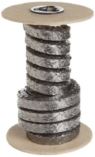 Palmetto 5000 Series Flexible Graphite Compression Packing Seal, Shiny Gray, 7/16