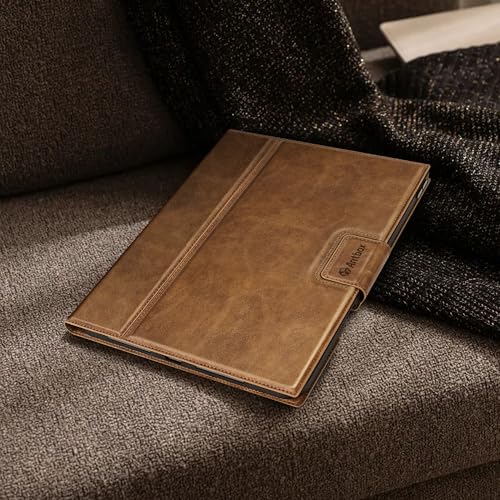 Image of Antbox iPad Pro 11 Inch Case M5 2025 /M4 2024, Tan | Premium Vegan Leather, Supports Pencil Pro and Pencil (USB-C), Auto Sleep /Wake Function, Built-in Pencil Holder