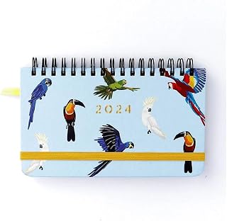 Agenda Planner Wire-O 2024 Pássaros Semanal Office 15,5X9 Espécies Azul, Cicero