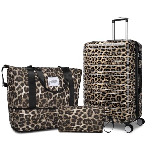 LARVENDER Luggage Sets 3 Piece, Hardside 20 IN Carry on Luggage Airline Approved PC+ABS Suitcase Set...