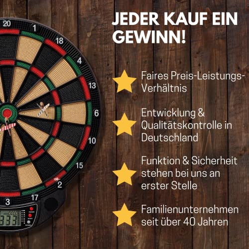 Best Sporting Dart Set Oxford 2.0 mit 18 Dartpfeilen/Ersatzspitzen & Etui I Dartscheibe elektronisch im hochwertigen Set I elektronische Darscheibe mit Zubehör I Dart Kabinett mit Zubehör – Bild 7