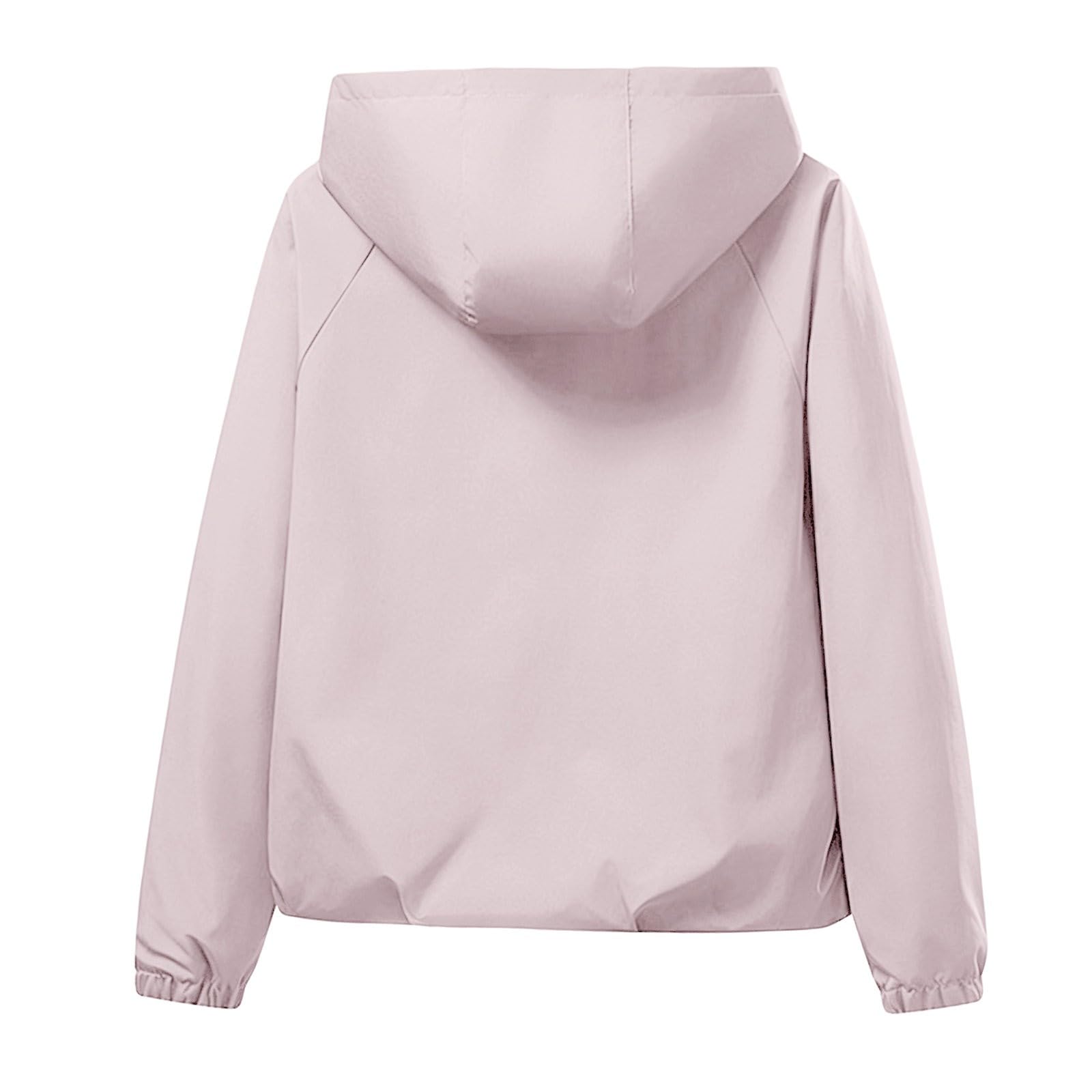 Chubasquero para mujer, resistente al agua, transpirable, cortavientos con capucha, chubasquero con cremallera, chaqueta de entretiempo, ligera, cortavientos, chaqueta con capucha, chaqueta deportiva