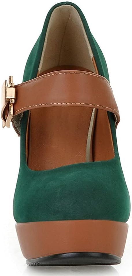 KOKOMOMO Womens Mary Jane Heels Round Toe High Heel Platform Ankle Strap Pumps