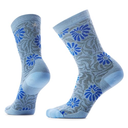 Smartwool Women's Everyday Floral Crew Socks - SERENE BLUE - M