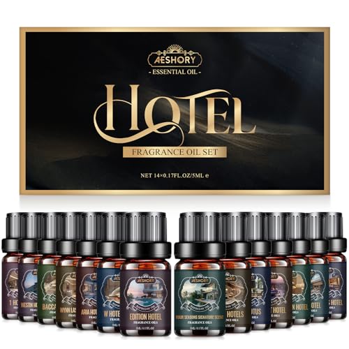 AESHORY 14 x 5ml Hotel Ätherische Öle Set, Aroma Diffuser Öl Duftöl Essential Oils für Luftbefeuchter, Frische Luft, Kerzenherstellung AESHORY 14 x 5ml Hotel Ätherische Öle Set, Aroma Diffuser Öl Duftöl Essential Oils für Luftbefeuchter, Frische Luft, Kerzenherstellung