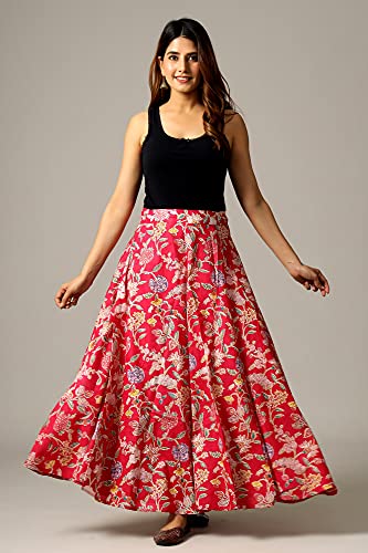 Image of Ravaiyaa - Attitude is everything Cotton Hand Block Floral Printed Wrap Around Women's Free Size Skirt Rapron