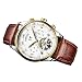 Produktbild MagiDeal Analoganzeige Herren Elegant Armbanduhr mit Edelstahl Uhrengehäuse Lederband
