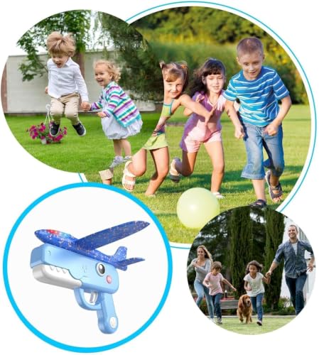 Image of Airplane Launcher Gun Toy for Kids 3+ Years, Foam Glider Catapult Plane Launcher Set, Flying Aircraft Shooting Toy, Heavy Quality Dinosaur Print(Multicolor)