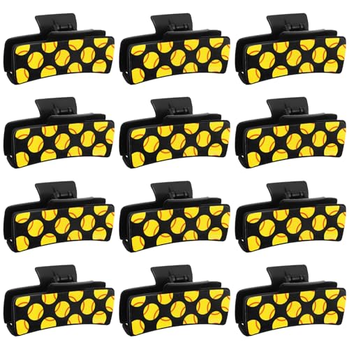 12 Pinzas Grandes para Cabello Softball