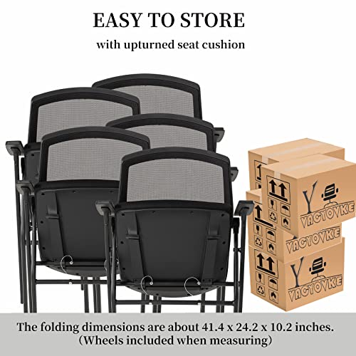 20 Pack Office Chairs With Wheels Adjustable Armrest Ergonomic Mid-Back Breathable Mesh Foldable Conference Reception Visitor Chair Set For Home School Waiting Training Room #TOP6