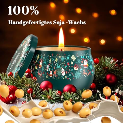 Scented Candles Set, 4.4 Oz 4 Pack Christmas Aromatherapy Candles Gift Set for Women, Candles Gift Sets for Christmas, Valentine's Day, Anniversary, Mother's Day - Image 4