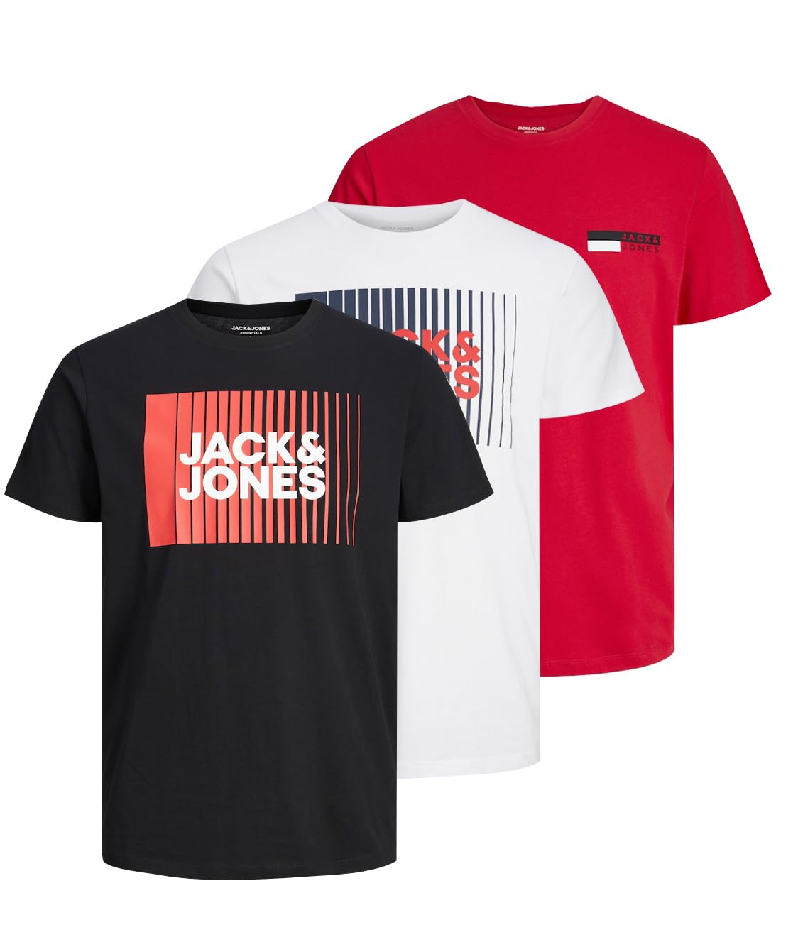 JACK & JONES Herren JJECORP Logo Tee SS Crew Neck MP, Black/Orange/Green, XS