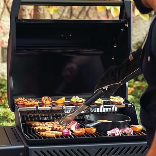 Rindsleder Hochtemperatur-Schweißerhandschuhe Grillhandschuhe 500 Grad Schweißerhandschuhe Wärmeisolierung Verbrühungsschutz Grill Camping Schweißen Verdickte Arbeitshandschuhe