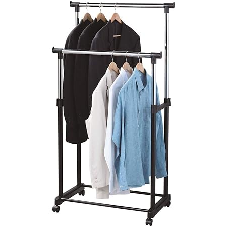 Amazon コーナン オリジナル パイプハンガー ダブル Kmt18 6703 ハンガーラック 業務用 パイプハンガー パイプハンガー 物干し ポールハンガー ワードローブ 洋服掛け 約幅75 5 奥行48 5 高さ90 148cm ハンガーラック オンライン通販