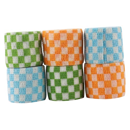 FRCOLOR Fabric Adhesive Sports Elastic Bandage Wrap 6 Rolls Self-Adhesive Bandage 5cm x 4.5m Gentle on Skin Elastic Tape for Wounds
