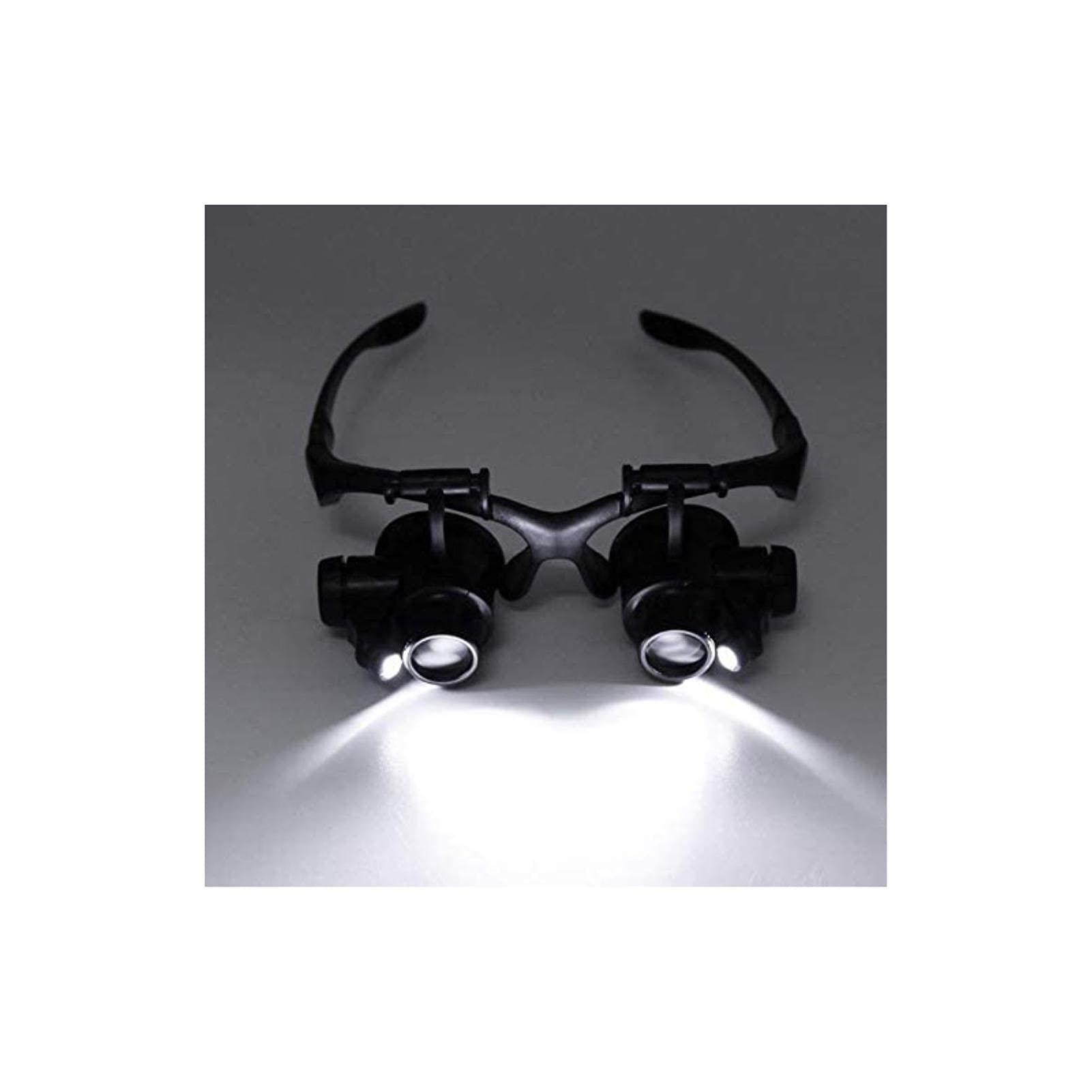 Lupa para Diadema, Lupa iluminada para Montaje en Cabeza, Lupa de reparación para Diadema con luz LED, lupas de joyería de Doble Ojo, 10X 15X 20X 25X, 23 de enero para Pasatiempos, Lectura, Lupa de