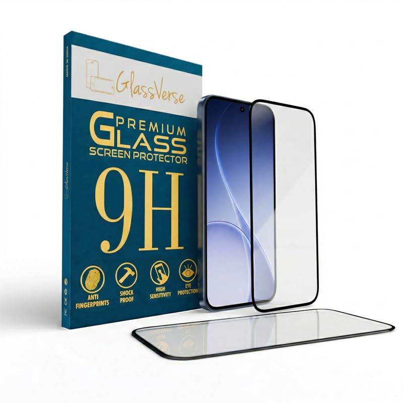Image of GlassVerse PureView Tempered Glass for Oppo Reno 15 5G | Crystal Clear, 9H Hardness Screen Protector, Edge to Edge, Case Friendly, Hassle-less Installation Kit Included. (Pack of 1)