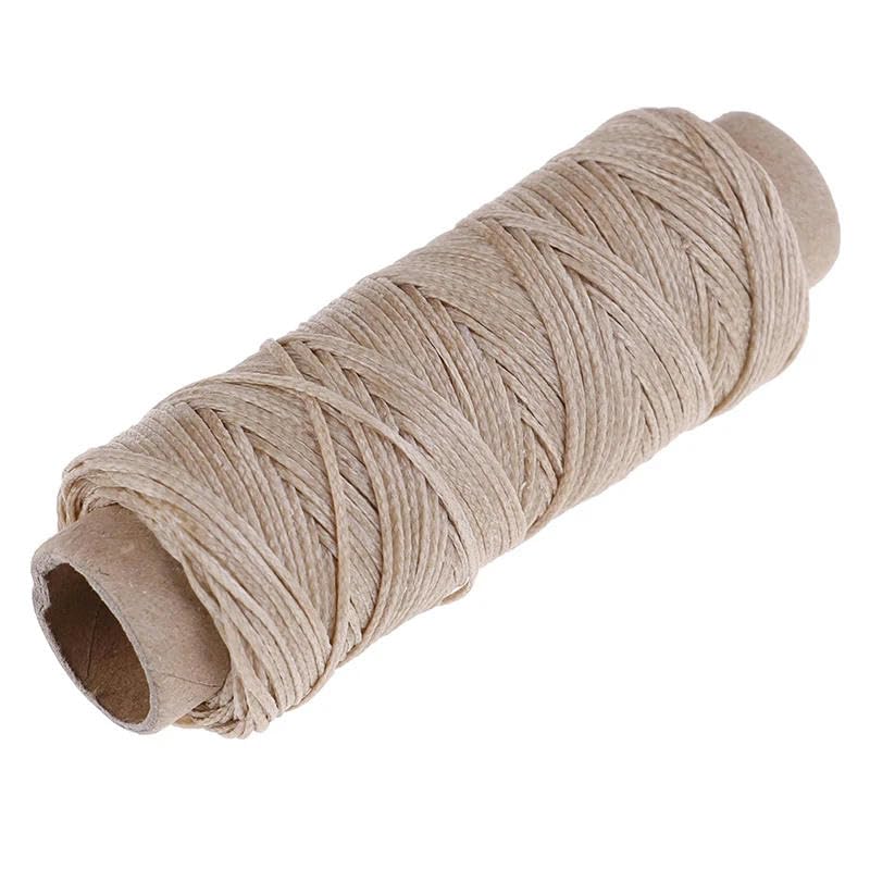 Hilo de Coser，Hilo de poliéster Hilo de Coser, cordón de Cuero Encerado, Herramienta de Manualidades Planas for Coser a Mano, línea de Costura(Khaki)