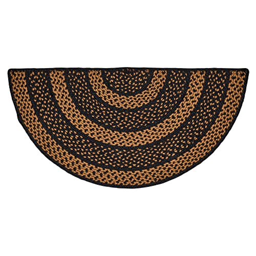 Tapete decorativo trenzado Half Circle 16.5 x 33 pulgadas miniatura 3