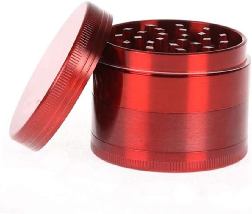 GOCTOS Herb grinder 4-in-1 grinder with Pollen Scraper, Premium Zinc Alloy Crusher , Red(small size)