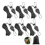 6 corde di tensionamento con cricchetto, 4 m corde di tensione con tenditore, corda di tensione da 1/8 pollici con cricchetto, corde di tensione con gancio, fune di tensionamento antivento per