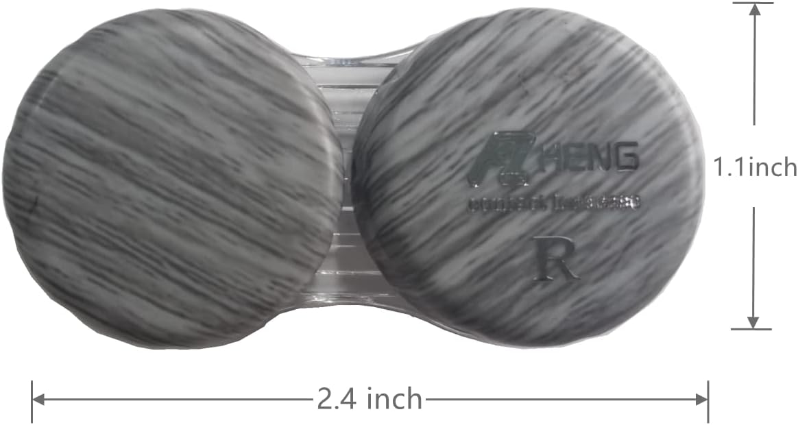 MUDOR 6 Pack Wood Grain Contact Lens Case, Contact Lens Box Holder Container Soak Storage Kit, Mini Contact Lens Travel Case with Leak-Proof Packaging,Silver Gray : Clothing, Shoes & Jewelry
